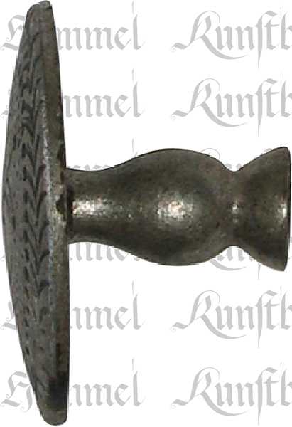 Knopf alt, Möbelknopf Eisen gerostet und gewachst, Ø 35mm, antike alte Möbelknöpfe Bild 2